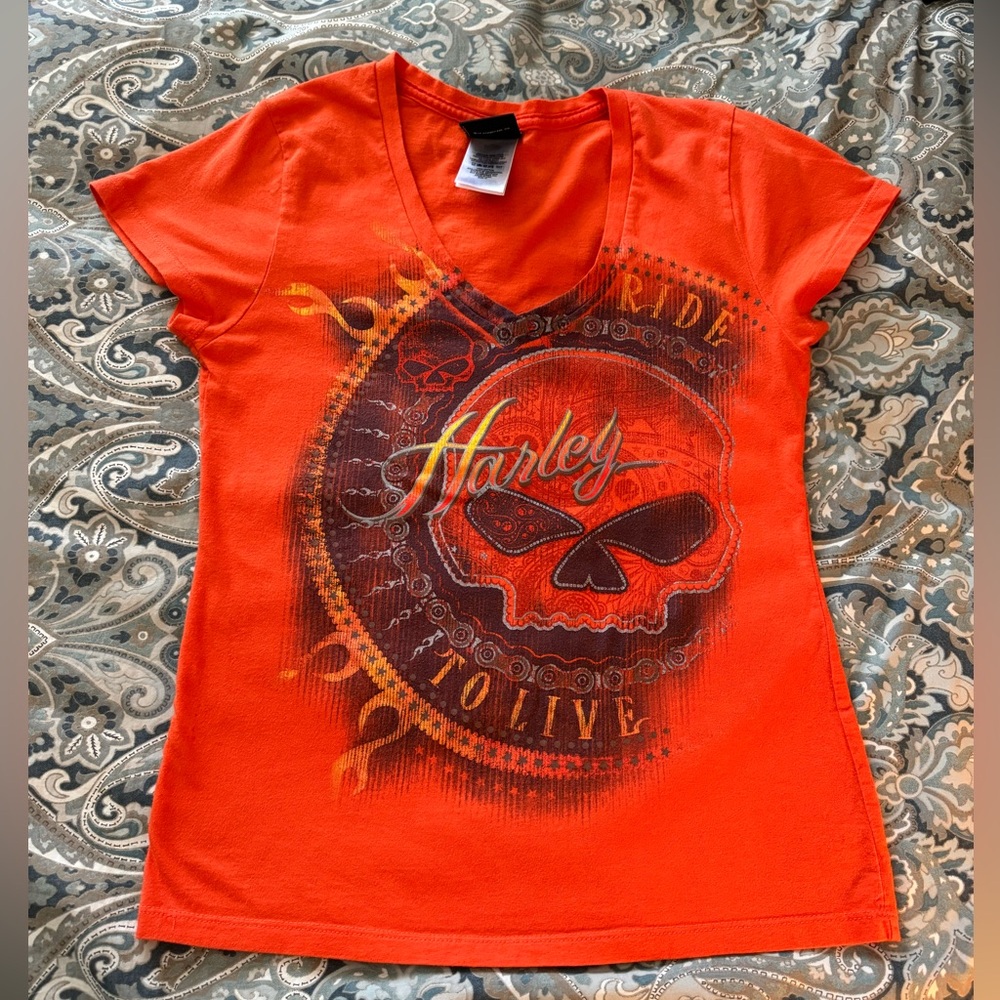 Harley Davidson women’s short sleeve V neck